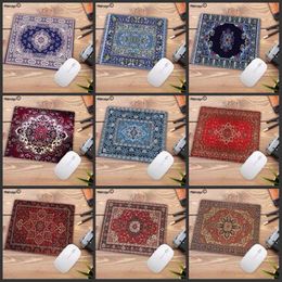 Mouse Pads Wrist Rests Persian Carpet Mouse Pad Computer Small Mouse Pad Flower Office Rubber Pad 22x18cm Non slip Pad Table Pad Mini Carpet J240510