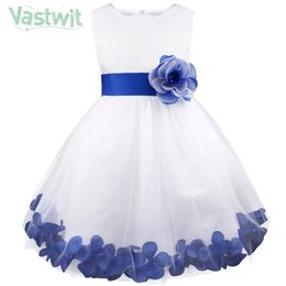 Flower Christmas Girl Dress Wedding Princess Petals Birthday Party Tulle Tutu Dresses Teenage Pageant Dress Kid Children Clothes 240514