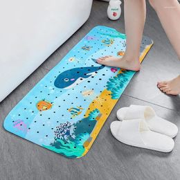 Bath Mats Bathroom Mat Washable Antibacterial PVC Anti Slip Children's Shower Floor With Drainage Holes Foot Pedal