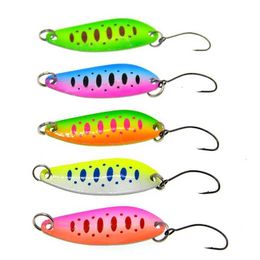 Baits Lures JYJ 5pcs bag of hard metal fishing sponge bait S shaped colored fake bait rotator fishing baitQ240517