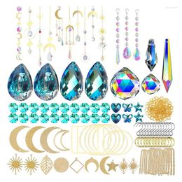 Decorative Figurines 370 Pcs Crystal Suncatcher Kits Hanging Chandelier Crystals Prisms Parts Rainbow Maker Pendants DIY Sun Catchers Beads