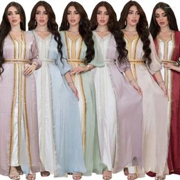 Ethnic Clothing 2024 Muslim Party Evening Dresses For Women Abaya Fashion 3 PC Set Dubai Kaftan Long Maxi Robes Luxury Dress