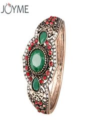 whole Women Retro Cuff Bracelets Green Vintage Bangles Turkish Jewelry Hand Accessories For Bag Ladies Jewelry 2017 New5153702