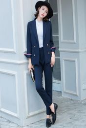 New Women Suit 2018 Fashion Slim Business Office Dark Green Jacket Set Formal Blazer Pants Suit Feminino Female L16295682306