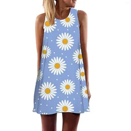 Casual Dresses Vintage Sleeveless Dress Short Beach Printed Summer Mini Women Boho Women's Womens Midi Length