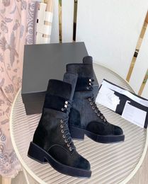 2022 New Graphy Boots Black open brim beaded leather fabric with gold metal accessories eyelets zipper fashionable avantgarde 352512911