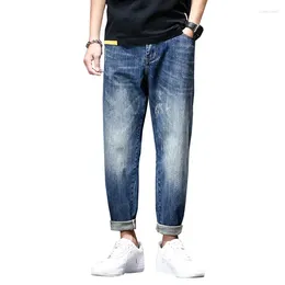 Men's Jeans Baggy Men Harem Pants Loose Fit Spring Summer Lightweight Light Blue Wide Leg Denim Oversize Man Trousers