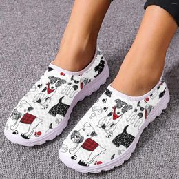 Casual Shoes INSTANTARTS Cute Dog Printing Females Sneakers Puppy Pattern Summer Mesh Slip On Spring Light Zapatos Flats Mujer