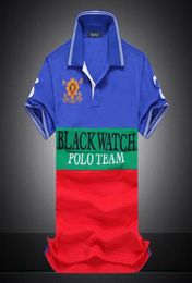 Embroidery Polos Shirt Multi Colour Short Sleeve men Polos Sport BLACK WATCH TEAM BLUE RED WHITE STRIPE S M L XL 2XL Dropship3501161