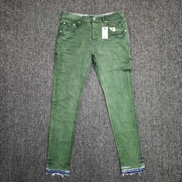 Purple Jeans Men American High Street Green Fanfare Color Coated Gradient Low Rise Skinny Luxury Jeans Drop 240518