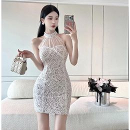 Casual Dresses Yanling Women's Clothing Young Sexy Halter Lace Slim Hip-Wrapped Dress