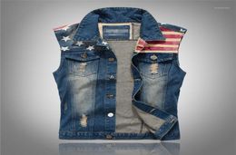 Men039s Vests 2021 Cotton Jeans Sleeveless Jacket Men Plus Size 5XL Dark Blue Denim Vest Cowboy Mens Jackets15612505