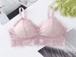 Comfortable French Lace Bralette Push Up Bras for Women Sexy Lingerie Padded Bra Comfortable Female Underwear Wire Bralette3382249