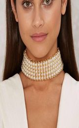 UDDEIN Chokers maxi collar Multi layer Pearl Jewellery Big Brand Statement Choker Necklace Women Vintage simulated pearl necklace4464747