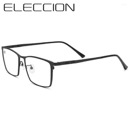 Sunglasses Frames ELECCION High Quality Pure Titanium Optical Rectangular Full Glasses Men Myopia Prescription Men's Eyeglasses Frame