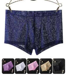 Men Underwear Sexy Men039s Boxer Breathable Soft Male Men039s Lace Transparent Boxer Shorts Ice Silk Breathable Underwear U 1444696