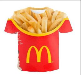 New Arrive Hip Hop Summer Style Burger fries fast food Funny 3D Print Men Women Fashion T Shirt Tops XR827802358