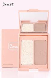 Cmaadu Two Tone pink blush Highlight Powder Contouring Palette Dlicate Natural Modify the Face Slightly Drunk nude Repair Makeup P5097988