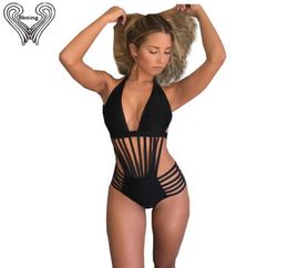 One Piece Swimsuit Halter Swimwear Padded Monokini OnePiece Bathing Suit Strappy Swimming Suit For Women Retro Sexy Beach Wear1578331