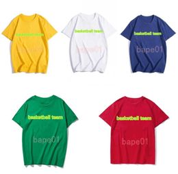 Fashion Basketball Team T Shirt Mens Women Hip Hop Short Sleeves Men High Quality Digital Printing Tees 5 Colours Size MXXL3566061