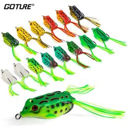 Baits Lures Goture 10/15 Topwater Wobblers Fishing Bait Kit pop-up soft bait frog shaped used for low-frequency saltwater freshwater fishingQ240517