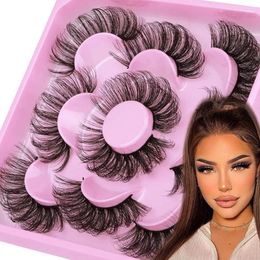 False Eyelashes 5 Pairs Russian Strip Lashes Fluffy Mink 3D Volume Fake Eyelash Extension Make Up