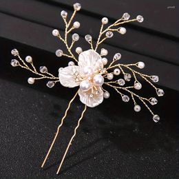 Hair Clips Crystal Pearl Hairpin Rhinestone Flower Pin Clip For Women Bride Bridal Wedding Accessories Jewellery Gift