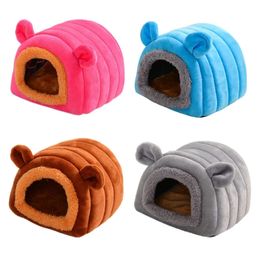 Hamster Tent Winter Warm Sugar Glider Cage Sleeping Bed House Cave for Guinea Pigs Small Animals Hedgehog Hideout Habitat Nest 240507
