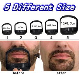 2021 Men Clippers Template Guide Design Moustache Goatee Shaving Shaper Style Beard Comb Perfect Shape Styling Tool 5pcsSet5325288