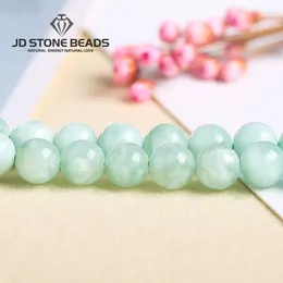 Loose Gemstones Natural Green Angelite Angel Stone Beads Round Spacer 6 8 10 Mm For Jewelry Making DIY Bracelet Necklace Accessory