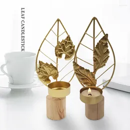 Candle Holders 1Pc Holder Wedding Leaf Tea Light Nordic Iron Art Table Decoration