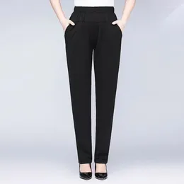 Women's Pants Middle Aged And Elderly Summer Casual Thin Solid Color Mom Grandma High Waist Straight Trousers 5XL 6XL