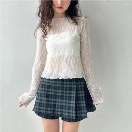 Skirts Mini Harajuku Vintage Kawaii For Woman Summer 2024 Green Plaid Skirt Korean Fashion Preppy Style With Shorts