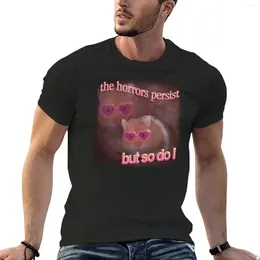 Men's Tank Tops The Horrors Persist But So Do I Hamster Word Art T-Shirt Aesthetic Clothes Kawaii Mens