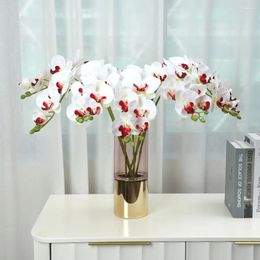 Decorative Flowers 27in Silk Butterfly Orchid Artificial Bouquet Fake Real Touch Phalaenopsis For Home Wedding Party Decoration