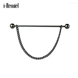 Brooches Simple Gold Colour Pins Metal Chain Tassel French Shirt Collar Lapel Pin Fashion Gentle Men Male Jewellery Accessories