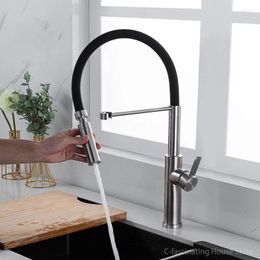 Kitchen Faucets 304 Stainless Steel Faucet Pull Out Spring Tube Sink Articulos Para El Hogar Cocina Novedosos