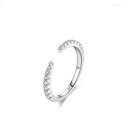 Cluster Rings 925 Silver Micro Inlaid Ring Female Style Fashionable And Cold Index Finger Ins Wedding Jewellery Wholesale