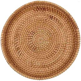 Plates Coffee Table Round Rattan Storage Basket Elegant Tray Stackable Serving Convenient Fruit Accessory Dessert Supply