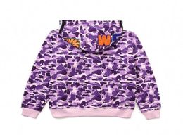 New Fashion mens hoodies Embroidery Teenager light Purple Cam Male Tide Hoodie Hip hop Men 's Couples Fleece Hooded Jackets M-3XL8464450