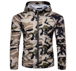 Military fan Camo Jackets Brave men Spring autumn long sleeve casual Camouflage print army Green knit cotton Zipper hooded Lapel O8266208