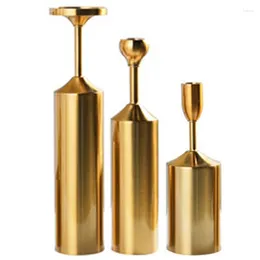 Candle Holders 3Pcs Gold Candlestick Holder Taper Decorative For Home Decor