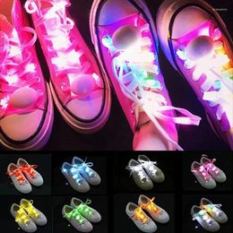 Shoe Parts LED Laces Luminous Shoelaces Batteries Glow Strings Round Flash Light No Tie Lazy Party Decor