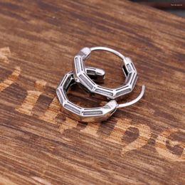 Hoop Earrings Fashion Bamboo Knots Plant Men Women Punk Vintage Creative Party Gift Stainless Steel Jewellery