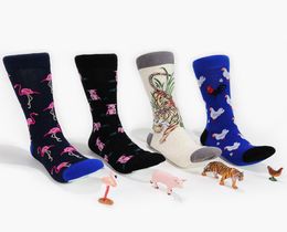 Mens socks Women animal Flamingo Dog pig Novelty Sock combed cotton funny Socks Men039s big size crew socks 2pcs1pairs1656960