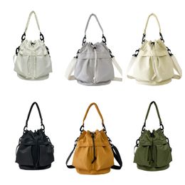 2024 Designer Single Shoulder Crossbody Fashion Casual Bucket Bags Large Capacity black white green Nylon Handheld Drawstring Bag