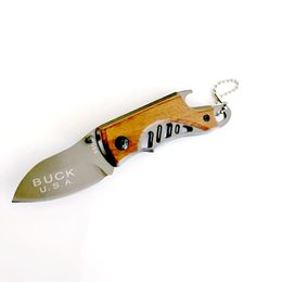 Top Quality X65 Small Necklace Folding Knife 440C Steel Blade Wooden Handle Outdoor Camping EDC Pocket Knives