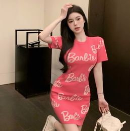 Woman Clothing Casual Dresses Short Sleeve Summer Womens Dress Camisole Skirt Outwear Slim Style With Budge Designer Lady Sexy Dresses Asian size S-XL