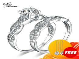JPalace Infinity Engagement Ring Set 925 Sterling Silver Rings for Women Anniversary Wedding Rings Bridal Set Silver 925 Jewellery 28238571