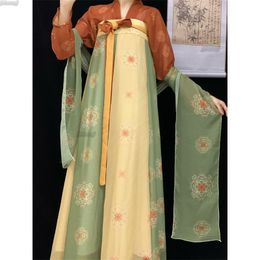 Stage costume Traditional Chinese costume xiezong hanfu Suit Women chic printed fairy costume Cosplay costume Ancient Oriental style princess costume